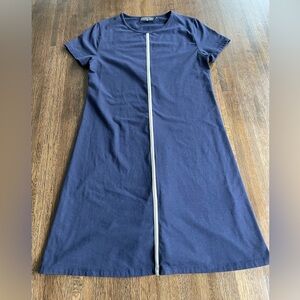 Duffield Lane Addison Navy TShirt Dress Stripe Casual Summer Time Beach- size M